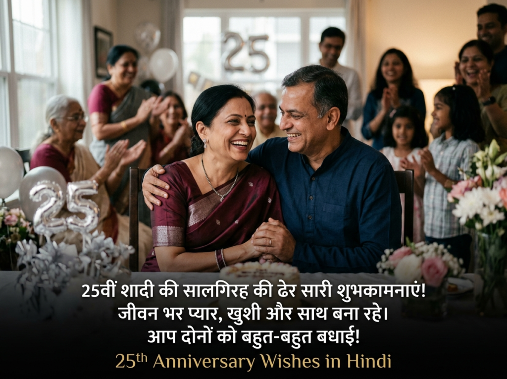 25th Anniversary Wishes in Hindi