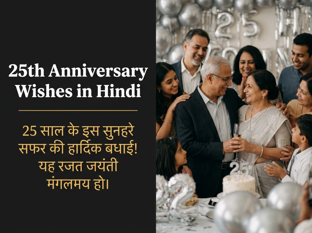 25th Anniversary Wishes in Hindi