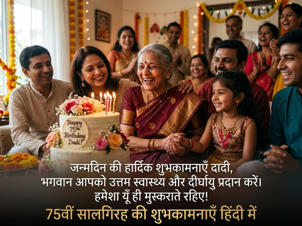 75th Birthday Wishes in Hindi