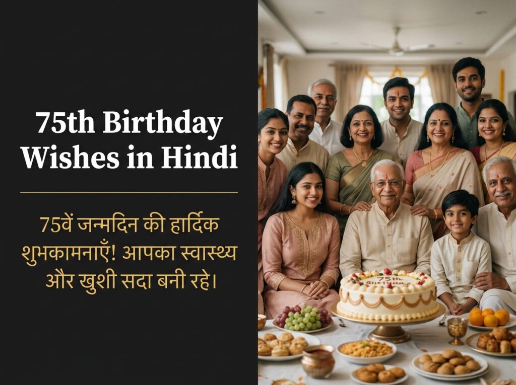 75th Birthday Wishes in Hindi