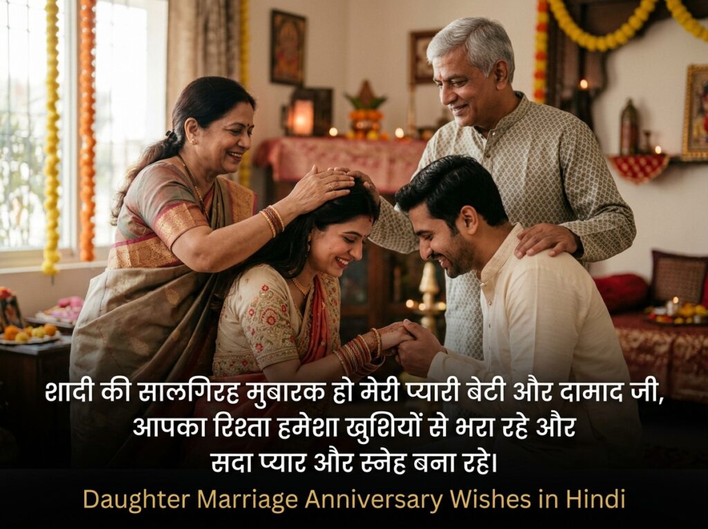 Daughter Marriage Anniversary Wishes in Hindi