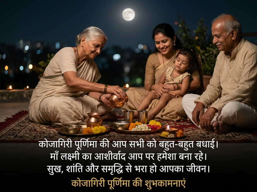 Kojagiri Purnima Wishes in Hindi