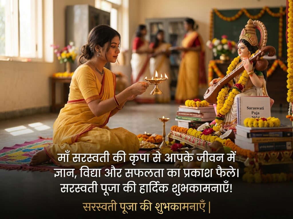 Saraswati Puja Wishes in Hindi
